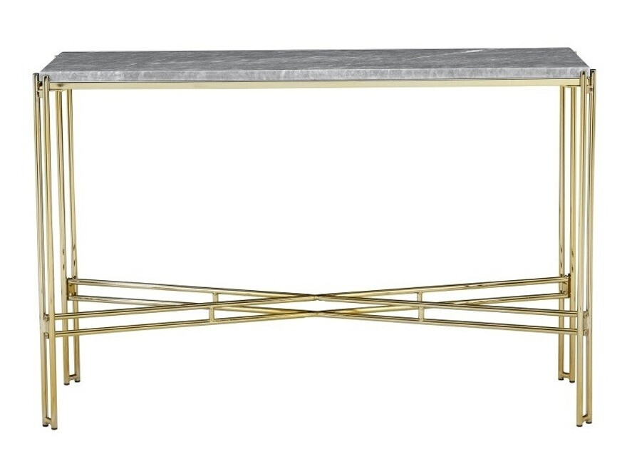 Konzolasztal Concept 55 160 (Szürke márvány + Aranysárga)