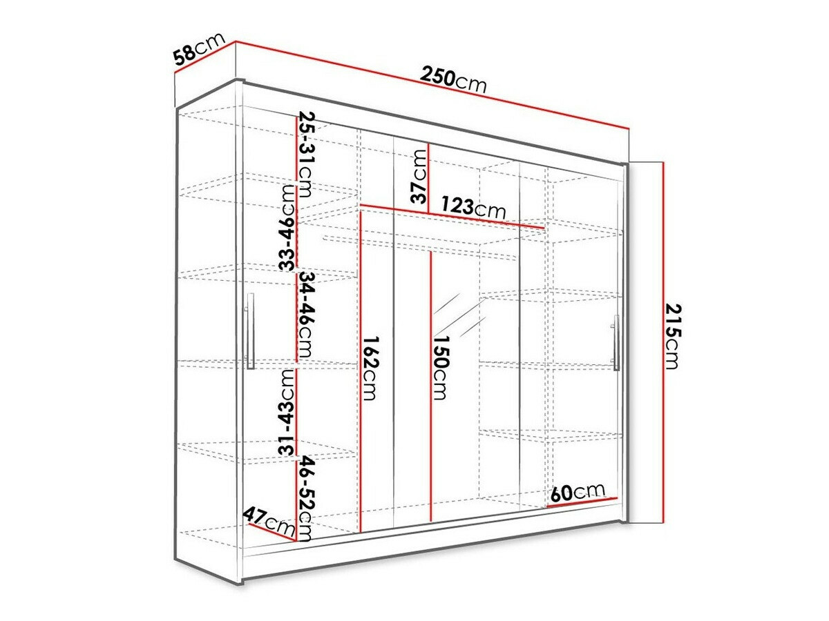 Gardróbszekrény Closico Ordo I (Fehér)