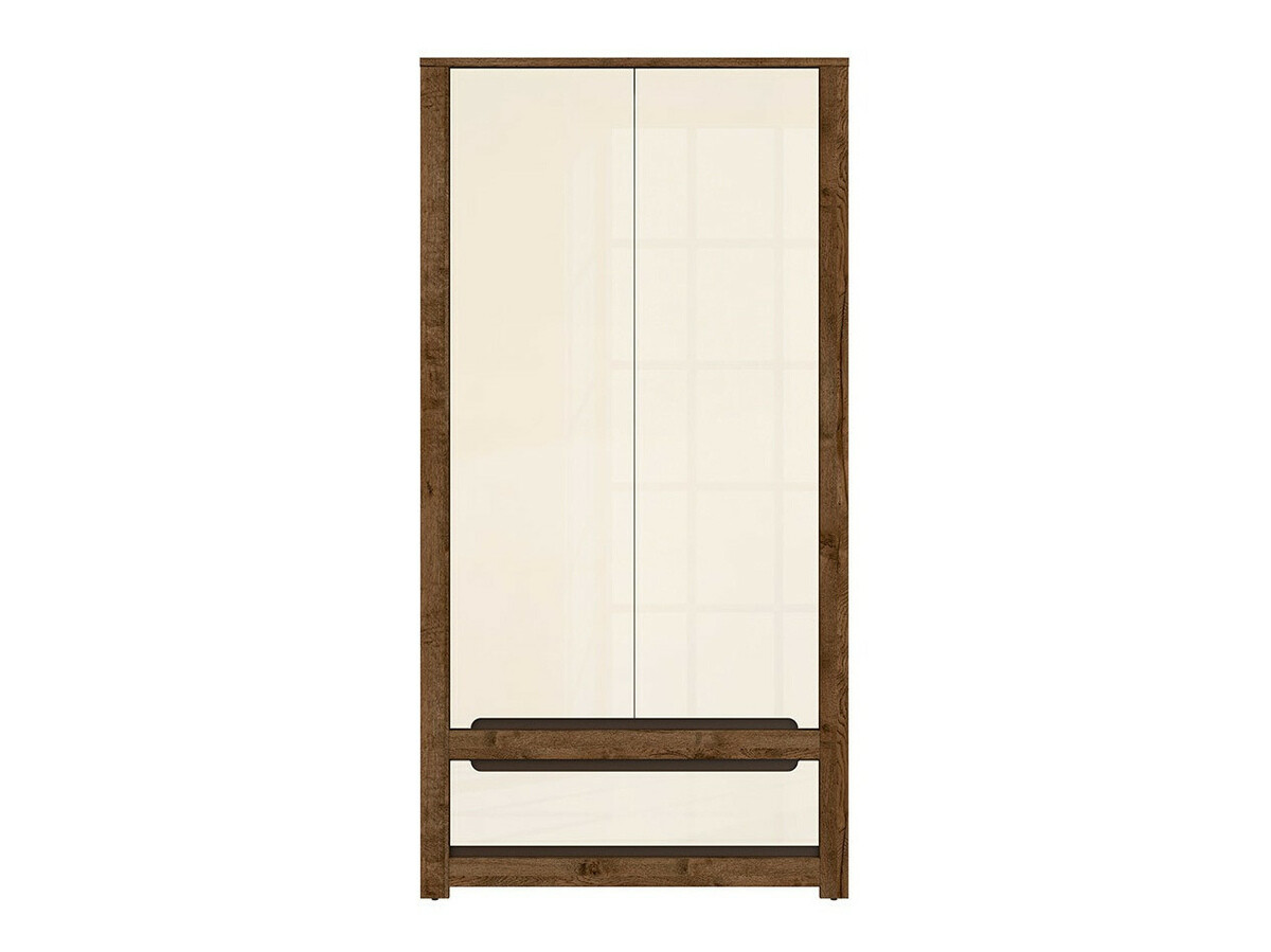 Gardróbszekrény Ophevaru 109 (Fényes krém + April tölgy)