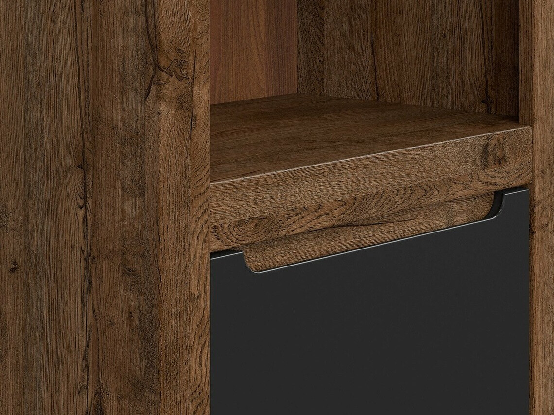 Könyvespolc Ophevaru 104 (Matt fekete + April tölgy)