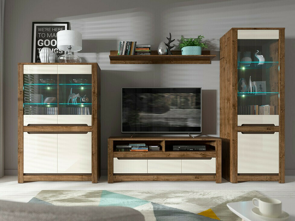 Könyvespolc Ophevaru 106 (Fényes krém + April tölgy)