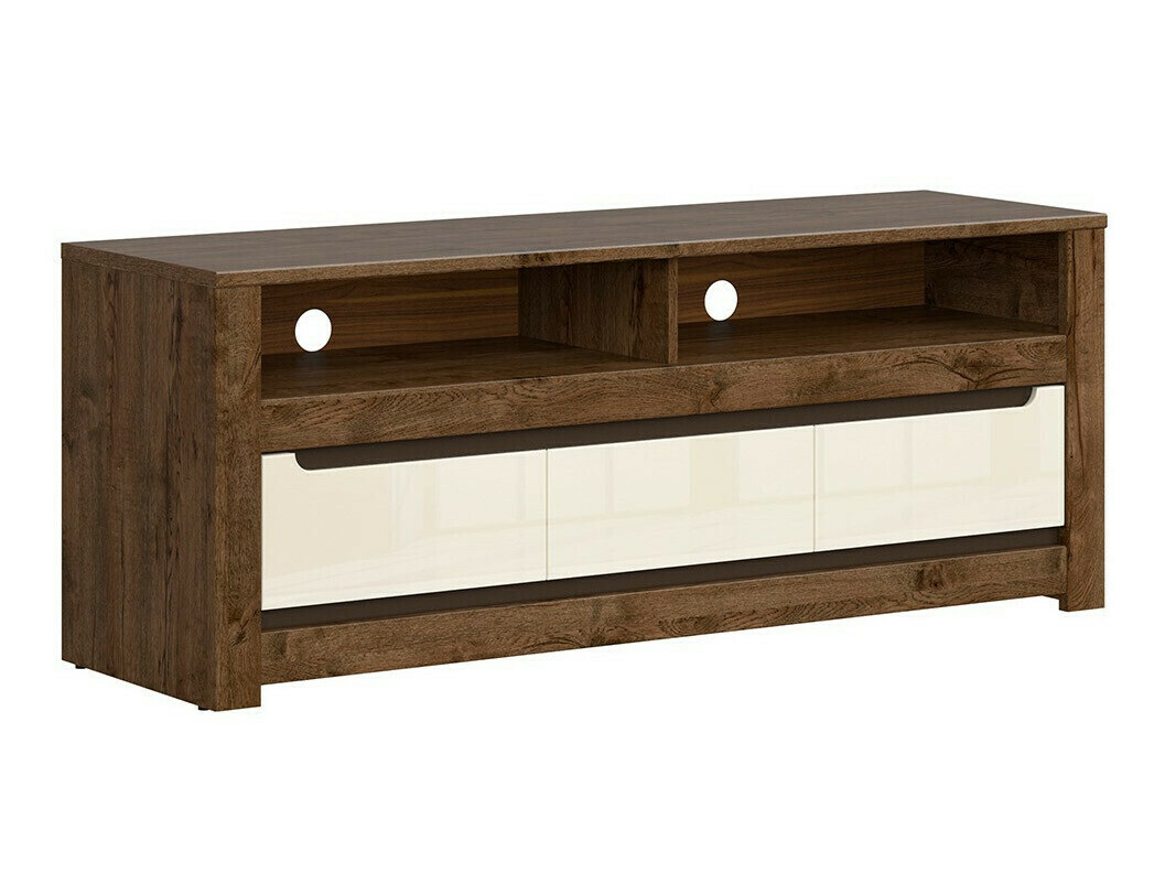 TV-állvány Ophevaru 108 (Fényes krém + April tölgy)