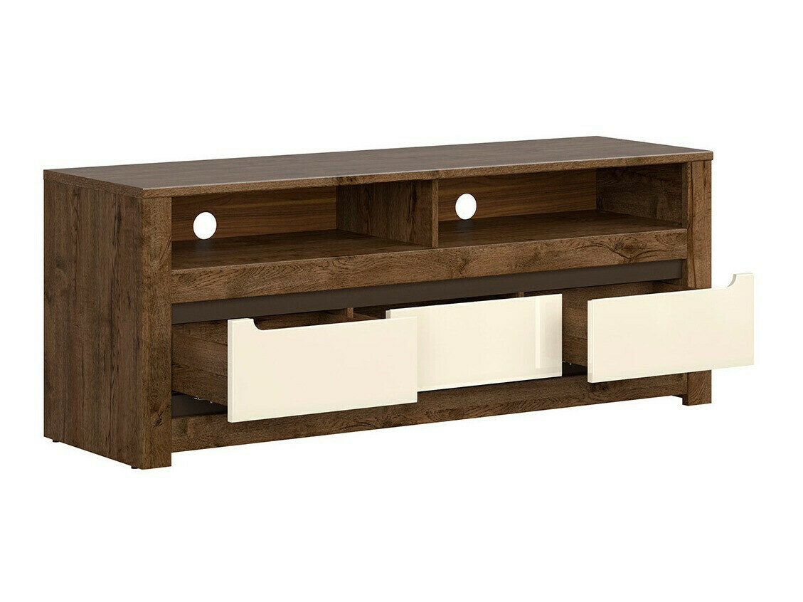 TV-állvány Ophevaru 108 (Fényes krém + April tölgy)