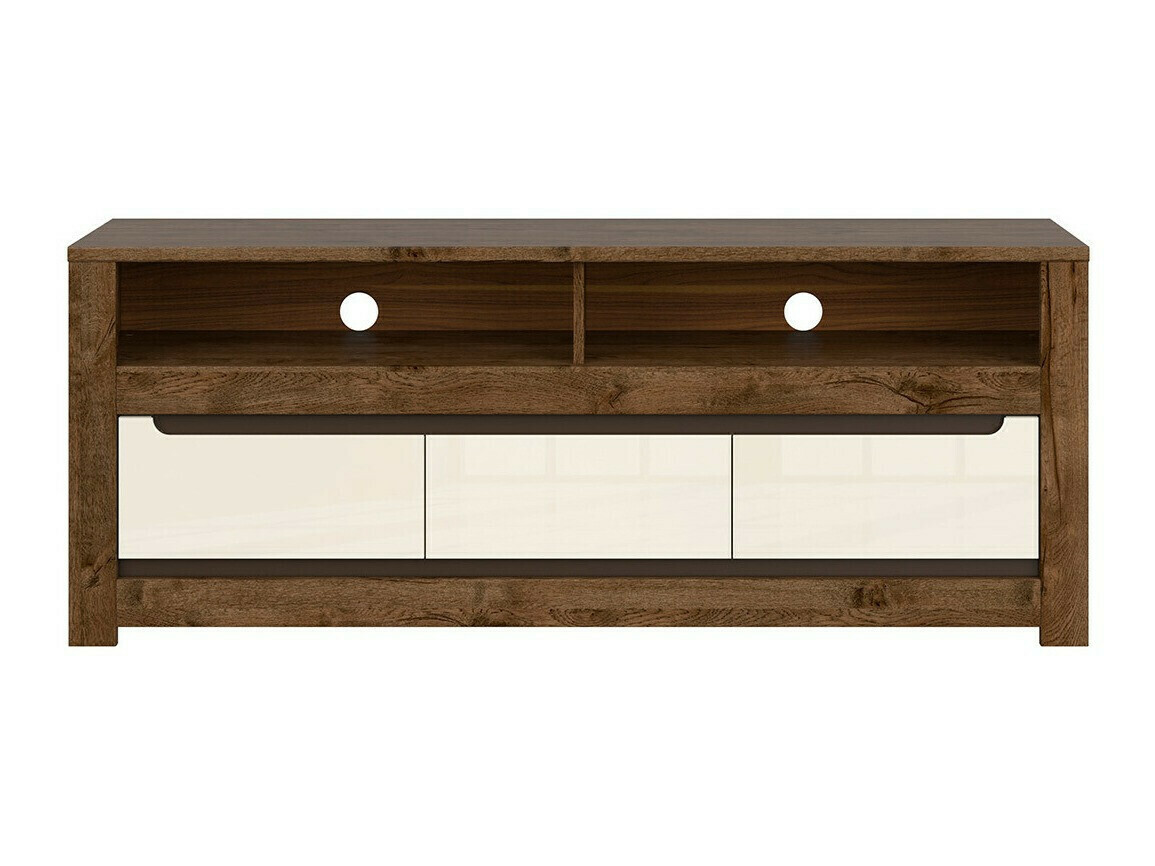 TV-állvány Ophevaru 108 (Fényes krém + April tölgy)