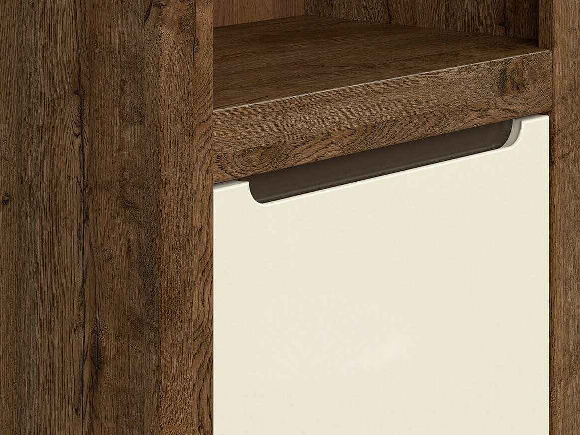 Gardróbszekrény Ophevaru 109 (Fényes krém + April tölgy)