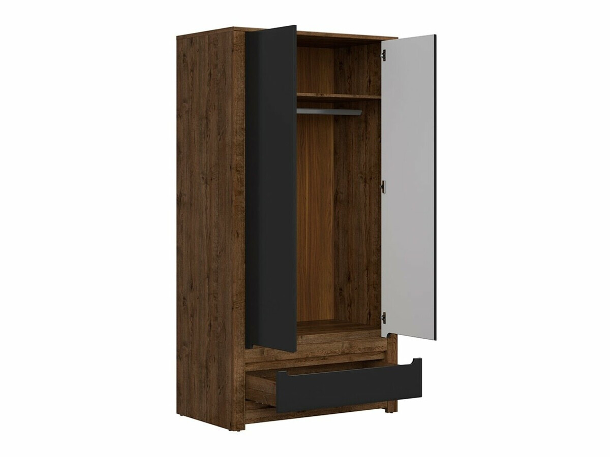 Gardróbszekrény Ophevaru 109 (Matt fekete + April tölgy)