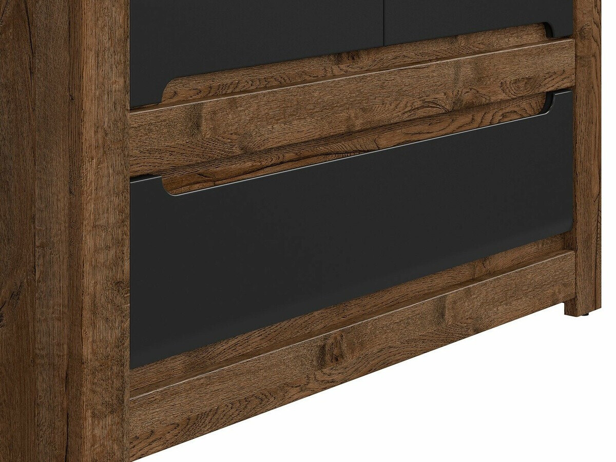 Gardróbszekrény Ophevaru 109 (Matt fekete + April tölgy)