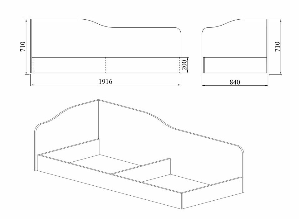 Ágy Etfela 102 (Sonoma tölgy)