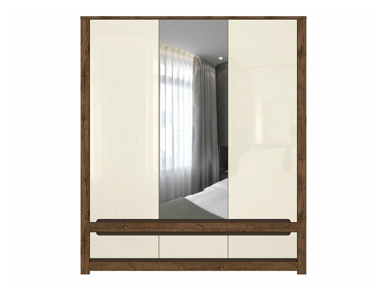 Gardróbszekrény Ophevaru 114 (Fényes krém + April tölgy)