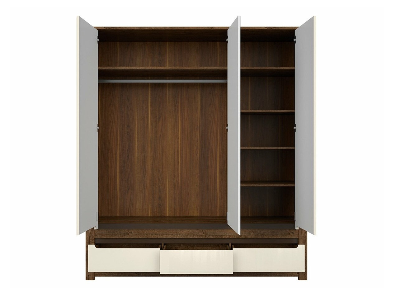 Gardróbszekrény Ophevaru 114 (Fényes krém + April tölgy)