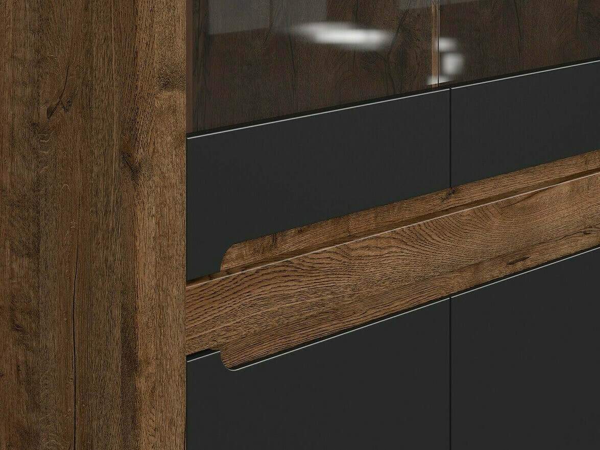 Könyvespolc Ophevaru 107 (Matt fekete + April tölgy)