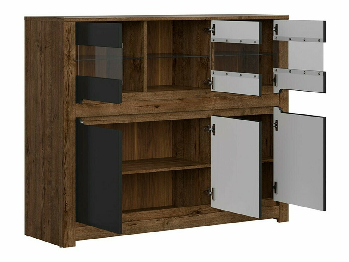 Szekrény Ophevaru 102 (Matt fekete + April tölgy)