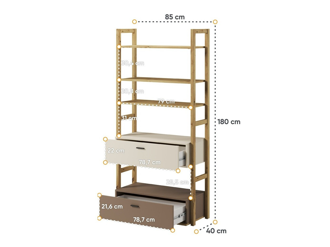 Könyvespolc Laralu 101