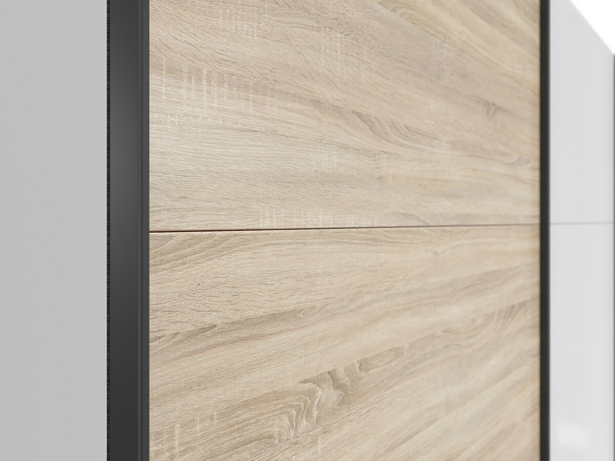 Gardróbszekrény Livevaro 120 (Fehér + Sonoma tölgy)