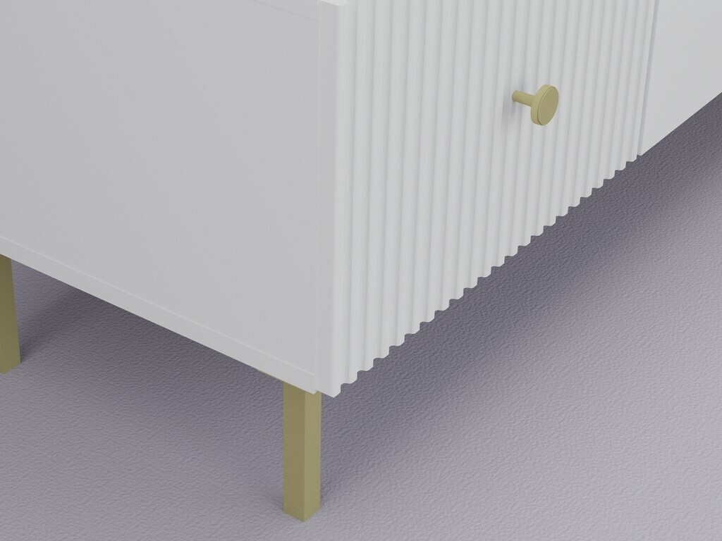 TV-állvány Etliva 105 (Fehér + Aranysárga)