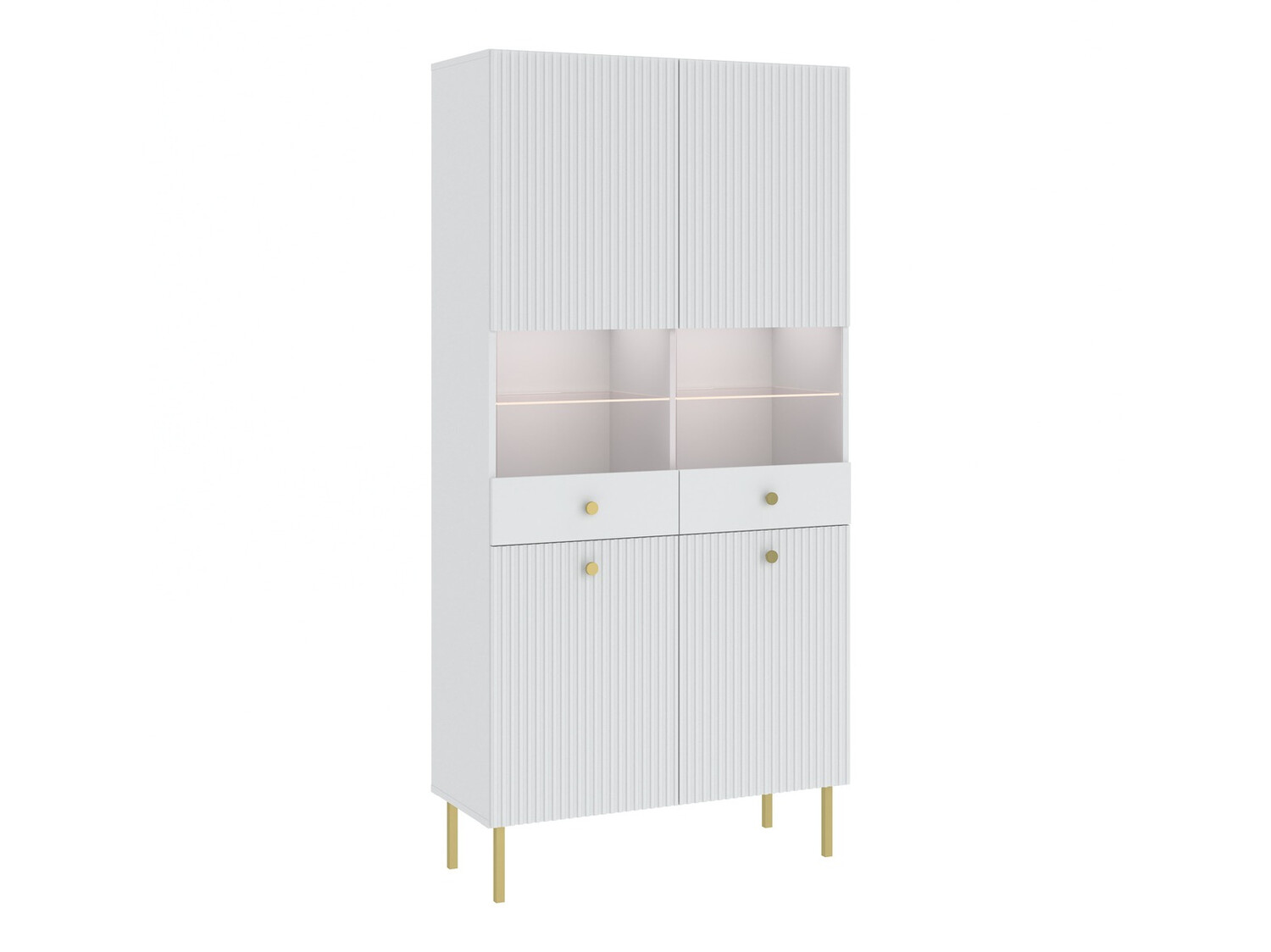 Könyvespolc Etliva 108 (Fehér + Aranysárga)