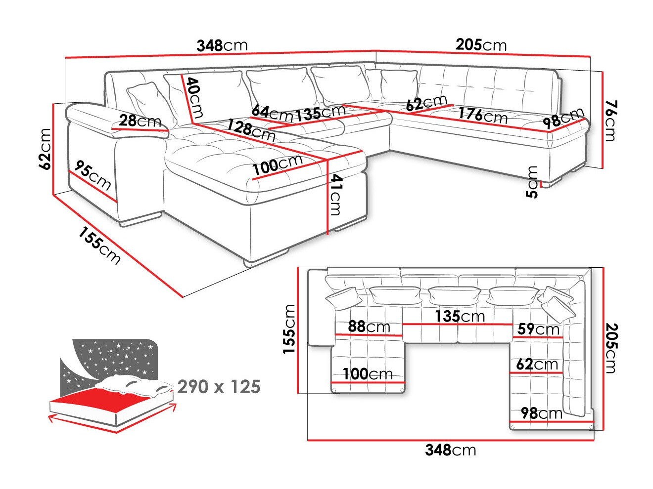 Sarokkanapé Comfivo 128 (Jobb)
