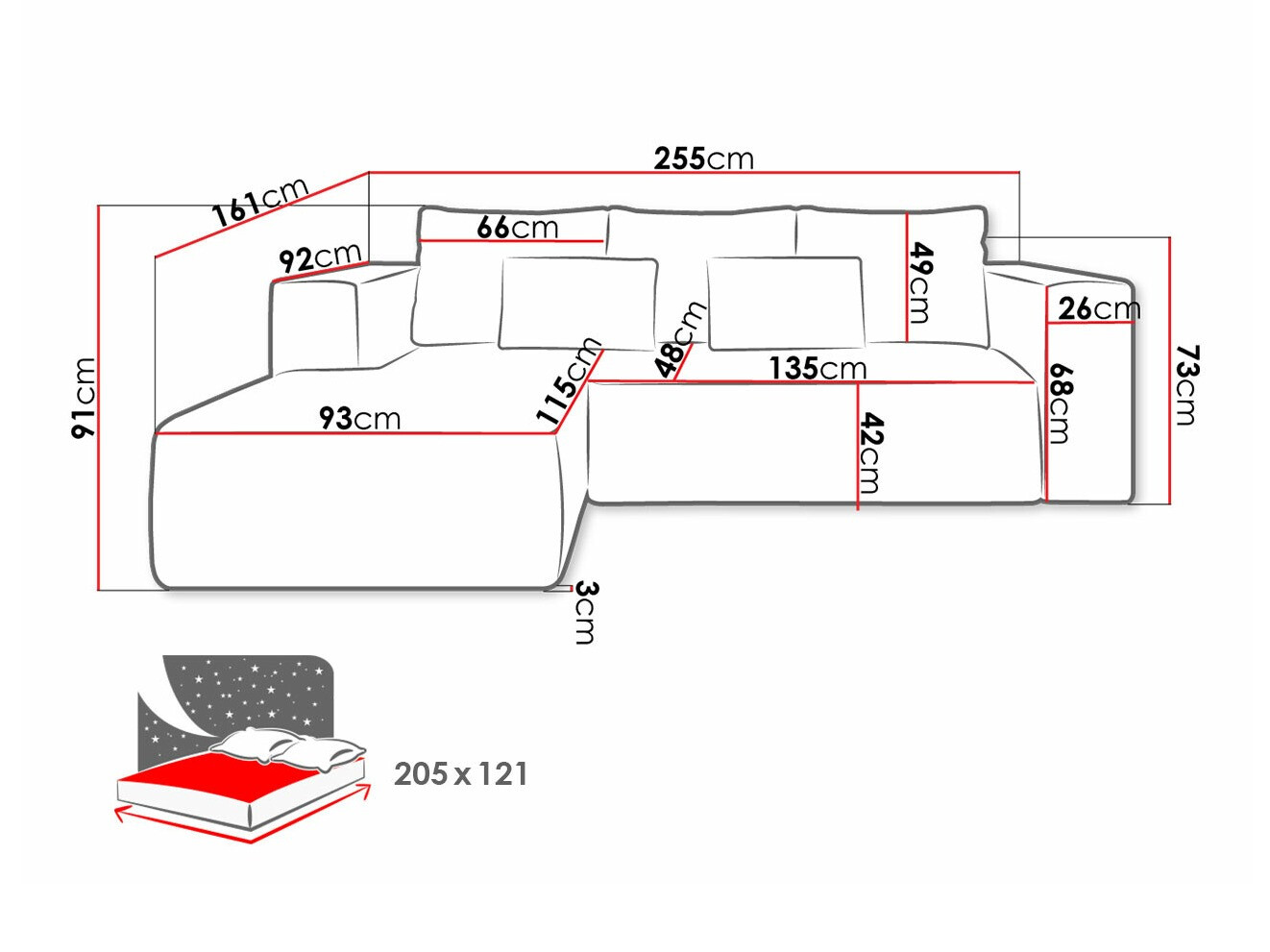 Sarokkanapé Arvada 116 (Poso 100)
