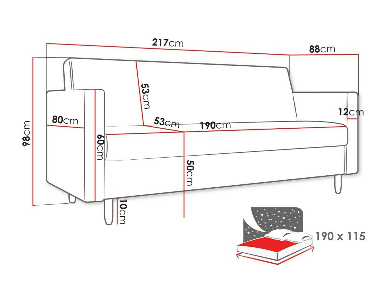 Kanapéágy Memphis 136 (Paros 01)