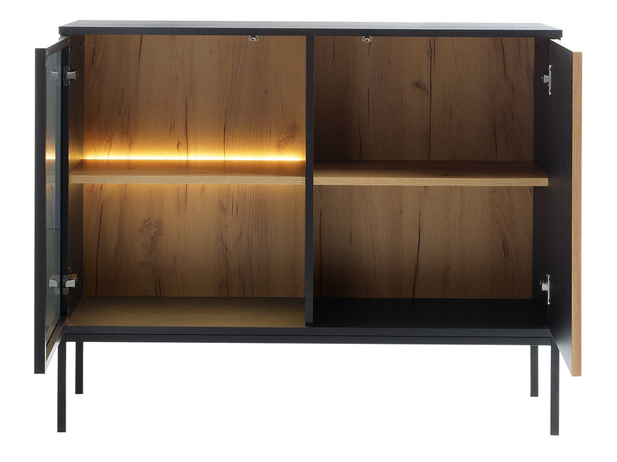 Nappali szett Manal (Fekete + Wotan tölgy)