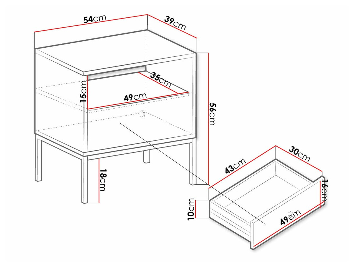 Éjjeliszekrény Formis (Fehér)