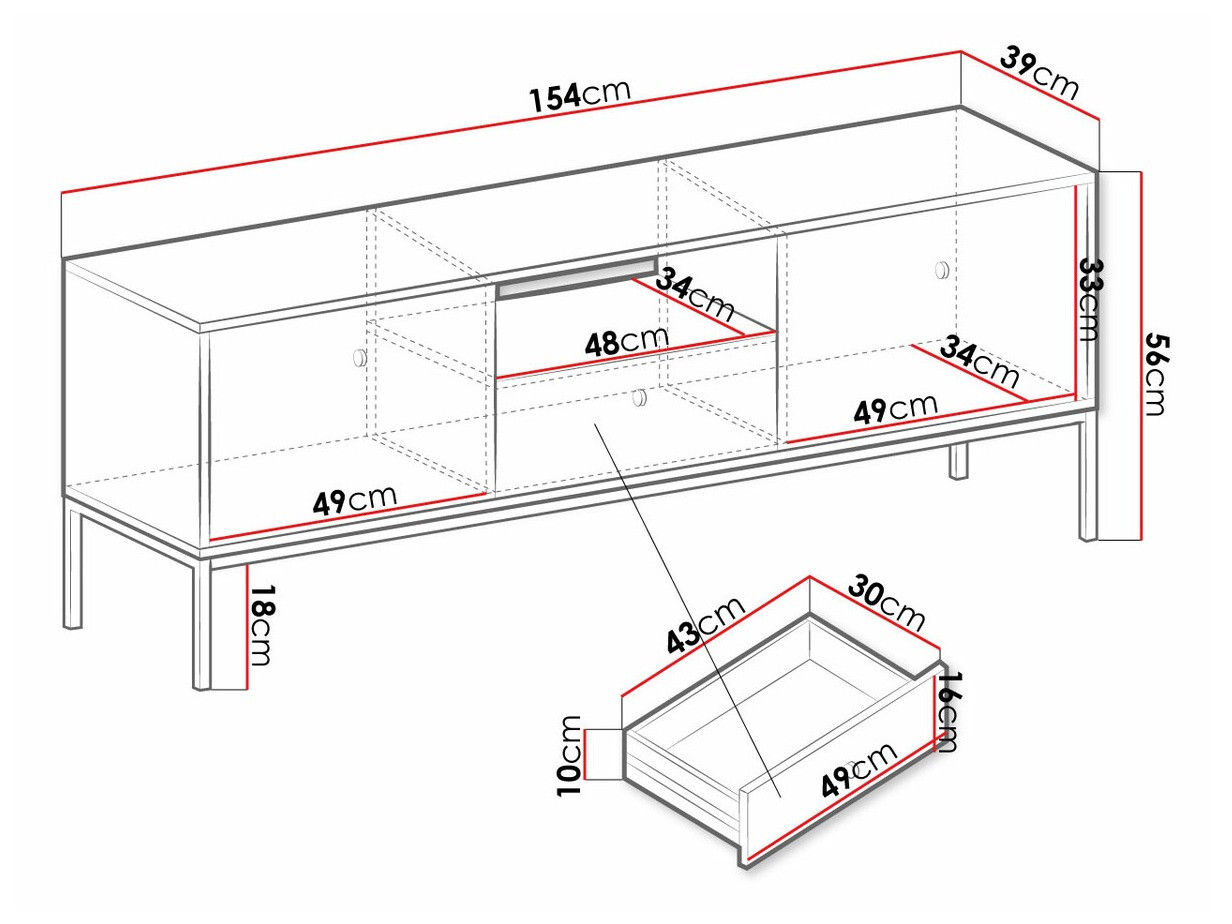 TV-állvány Formis (Fehér)