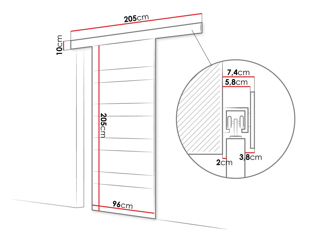 Tolóajtók Closico 174 (Fehér)