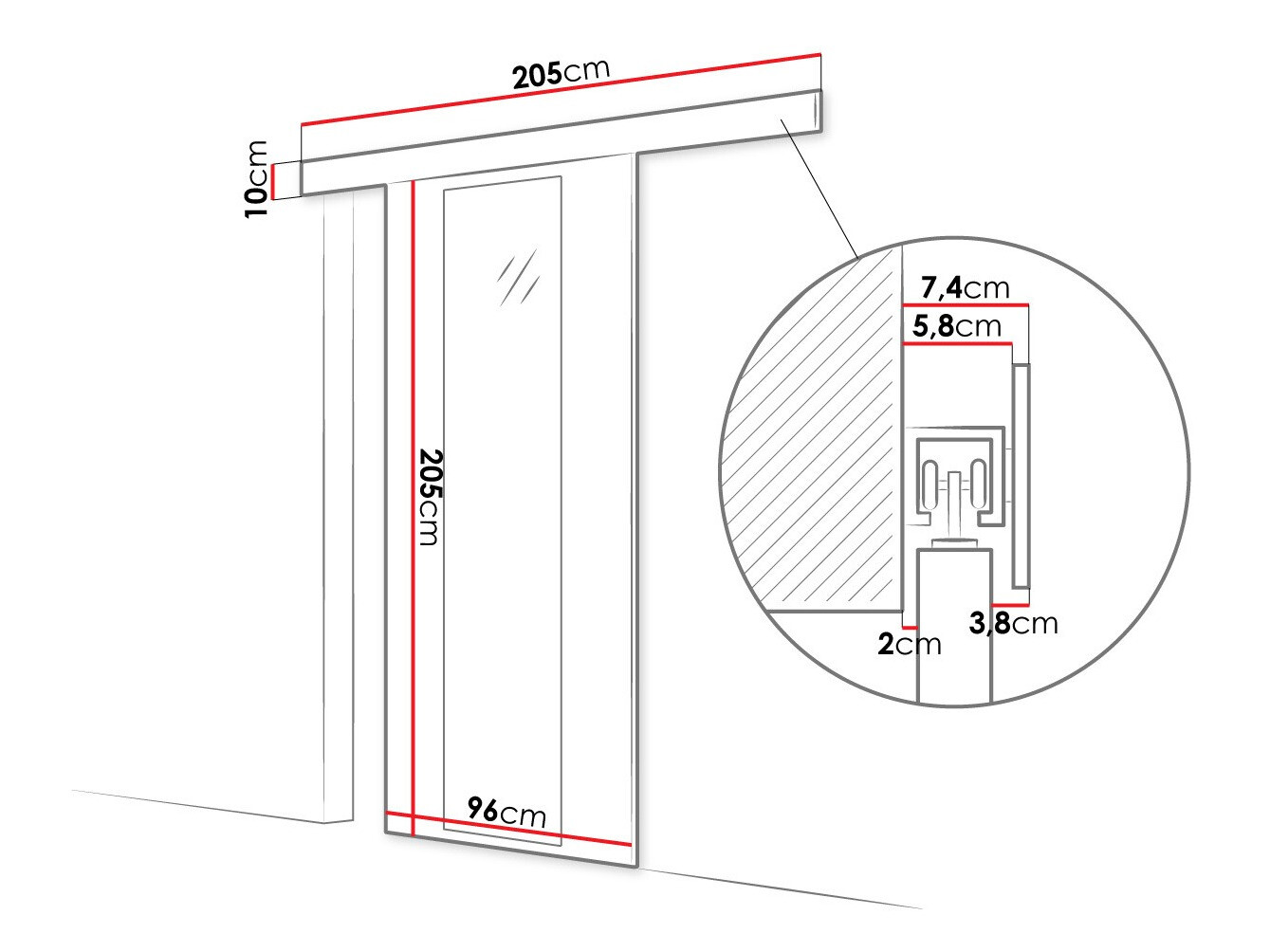 Tolóajtók Closico 175 (Sonoma tölgy)