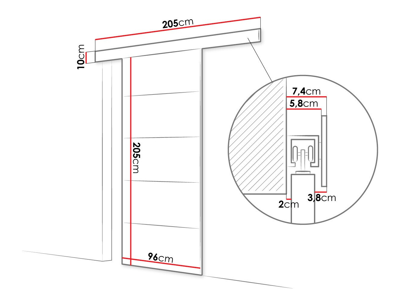 Tolóajtók Closico 176 (Barna)