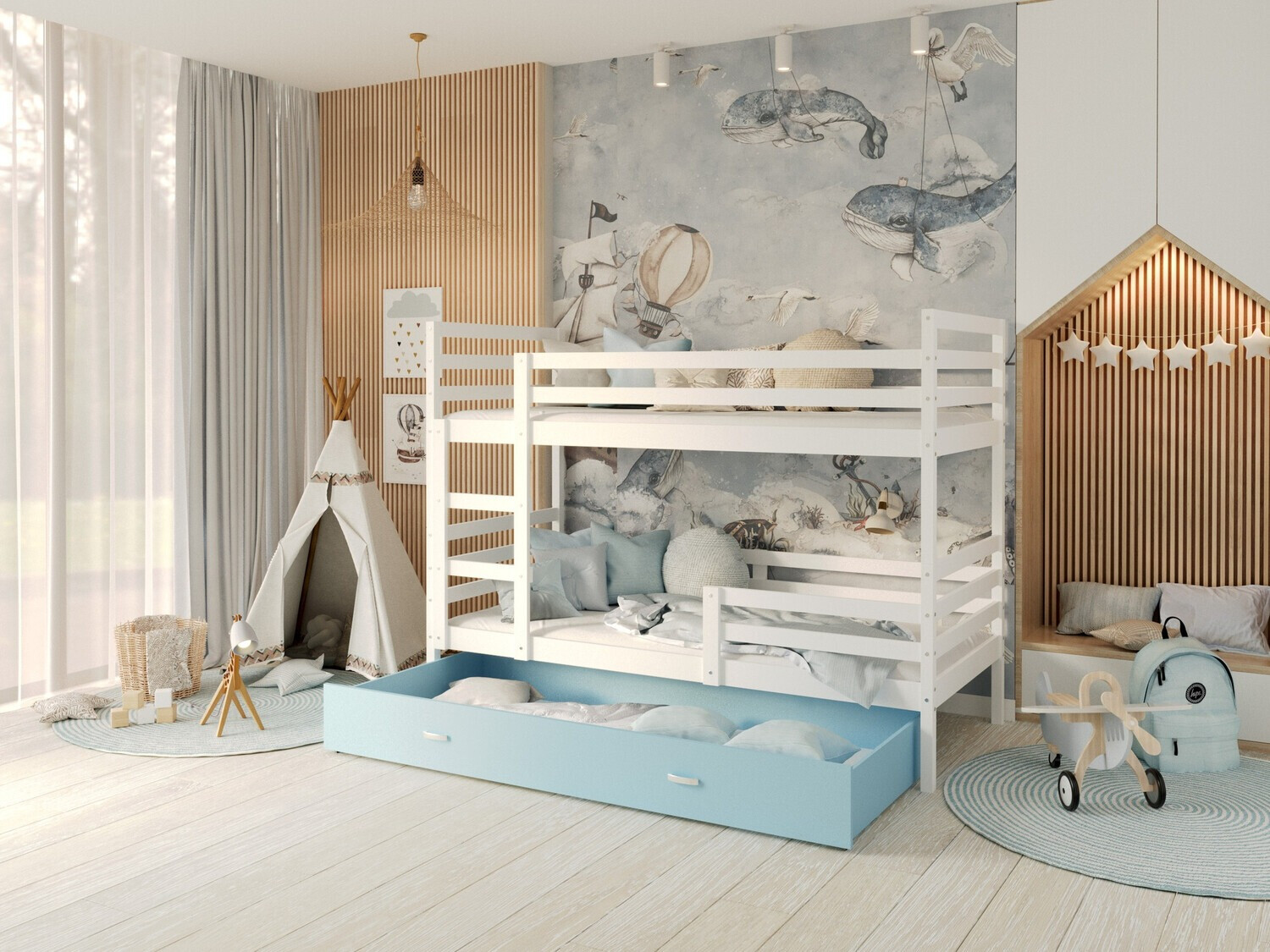 Emeletes ágy Aurora 109 (Fehér)