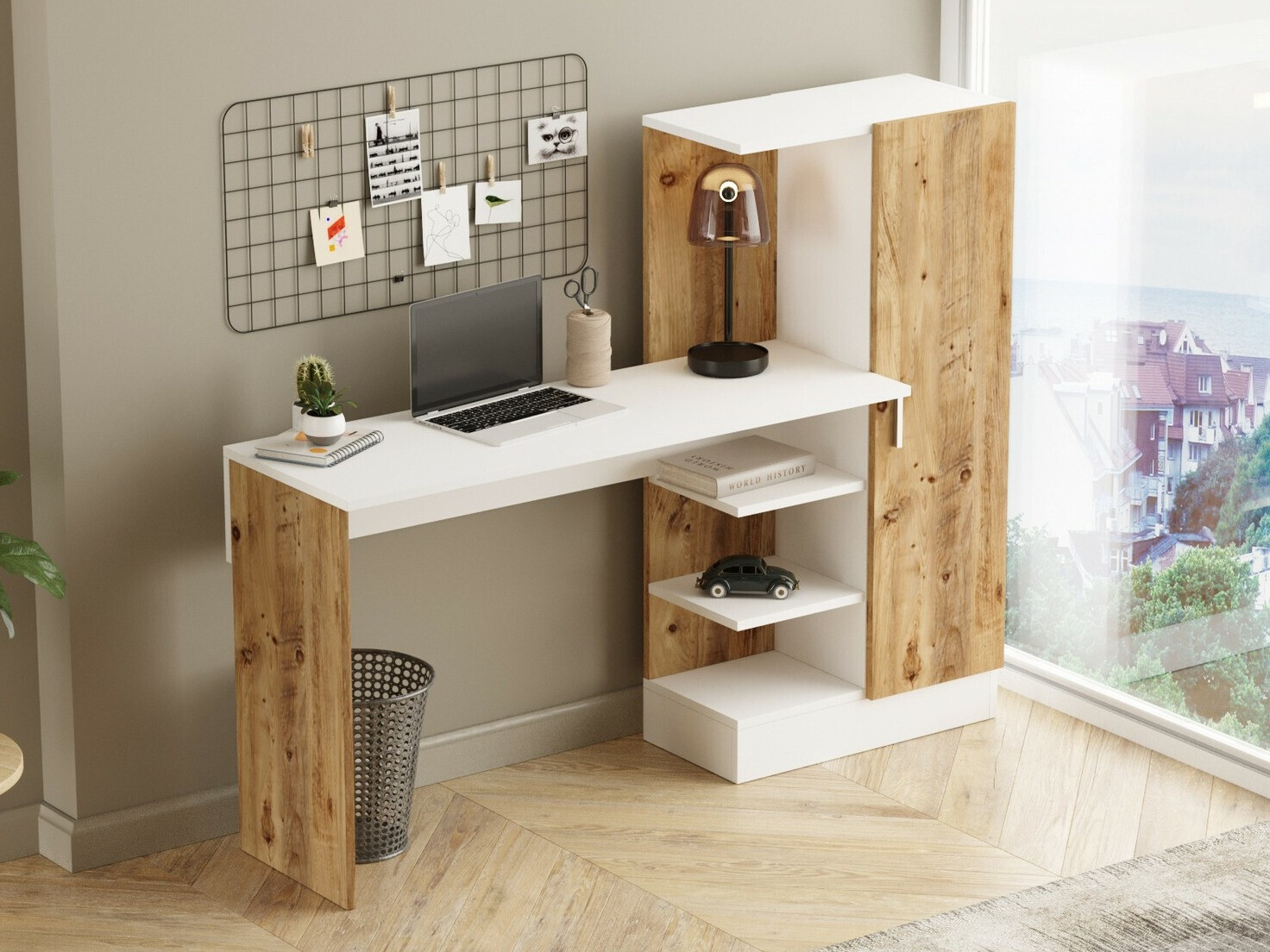 Íróasztal Kailua 109 (Fenyő + Fehér)