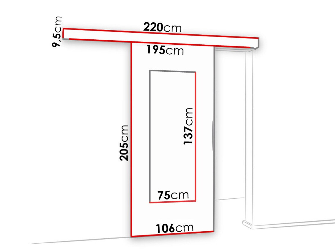 Tolóajtók Dover 130 (Fehér)