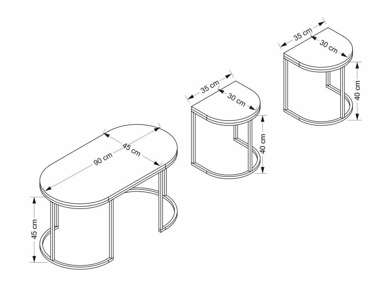 Dohányzóasztal szett Kailua 116