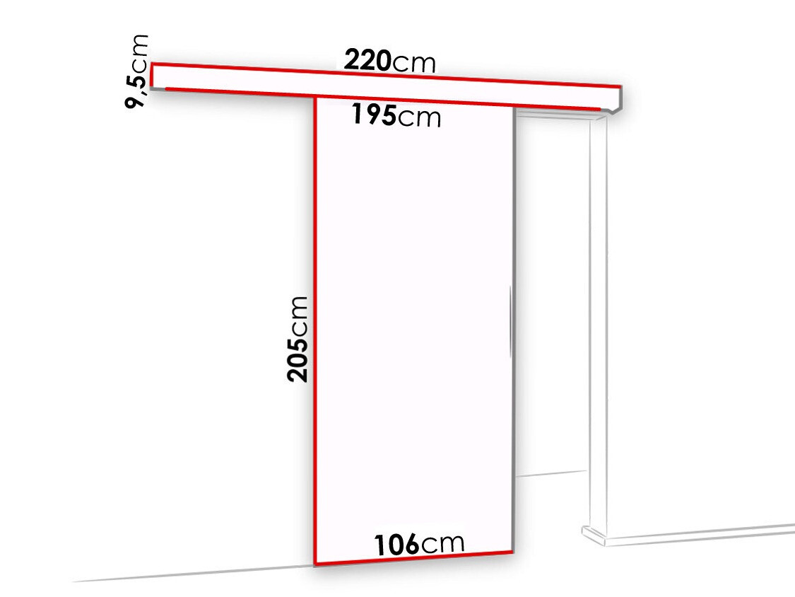 Tolóajtók Dover 140 (Sonoma tölgy + Fekete)