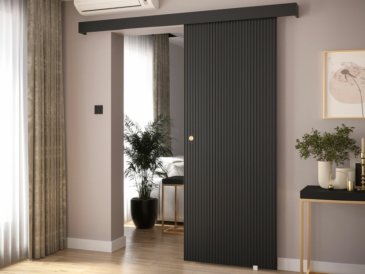 Tolóajtók Hartford 439 (Fekete)