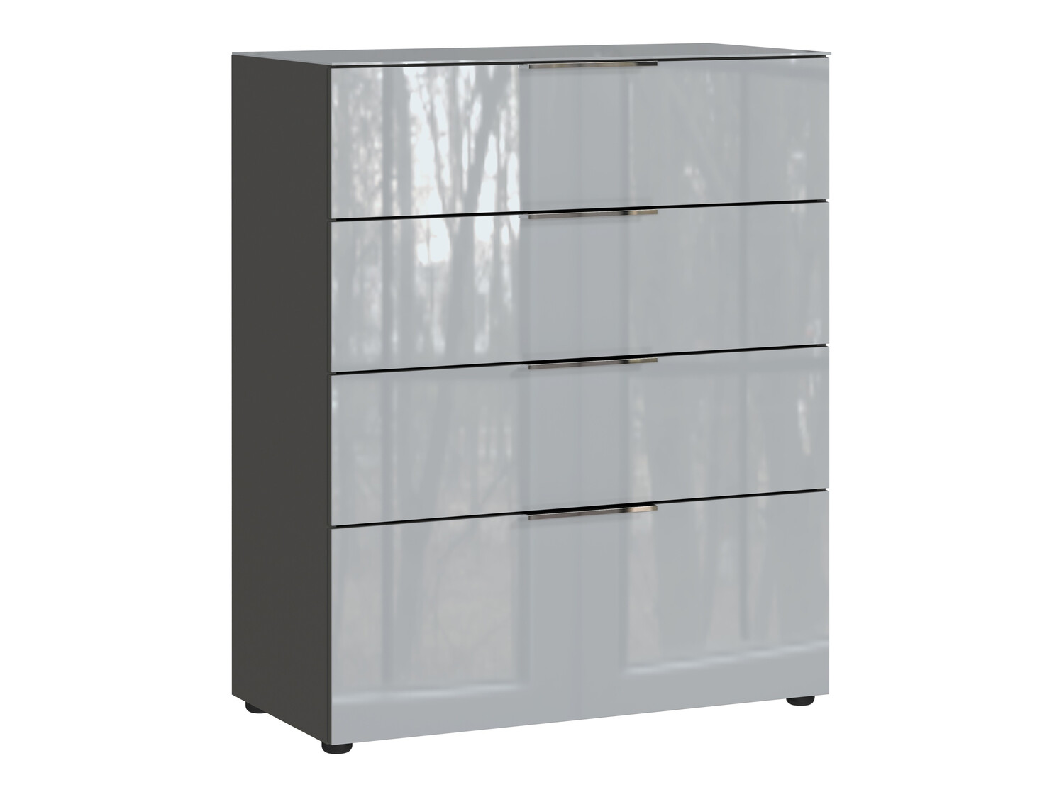 Komód Sacramento 299 (Grafit + Fényes szürke)