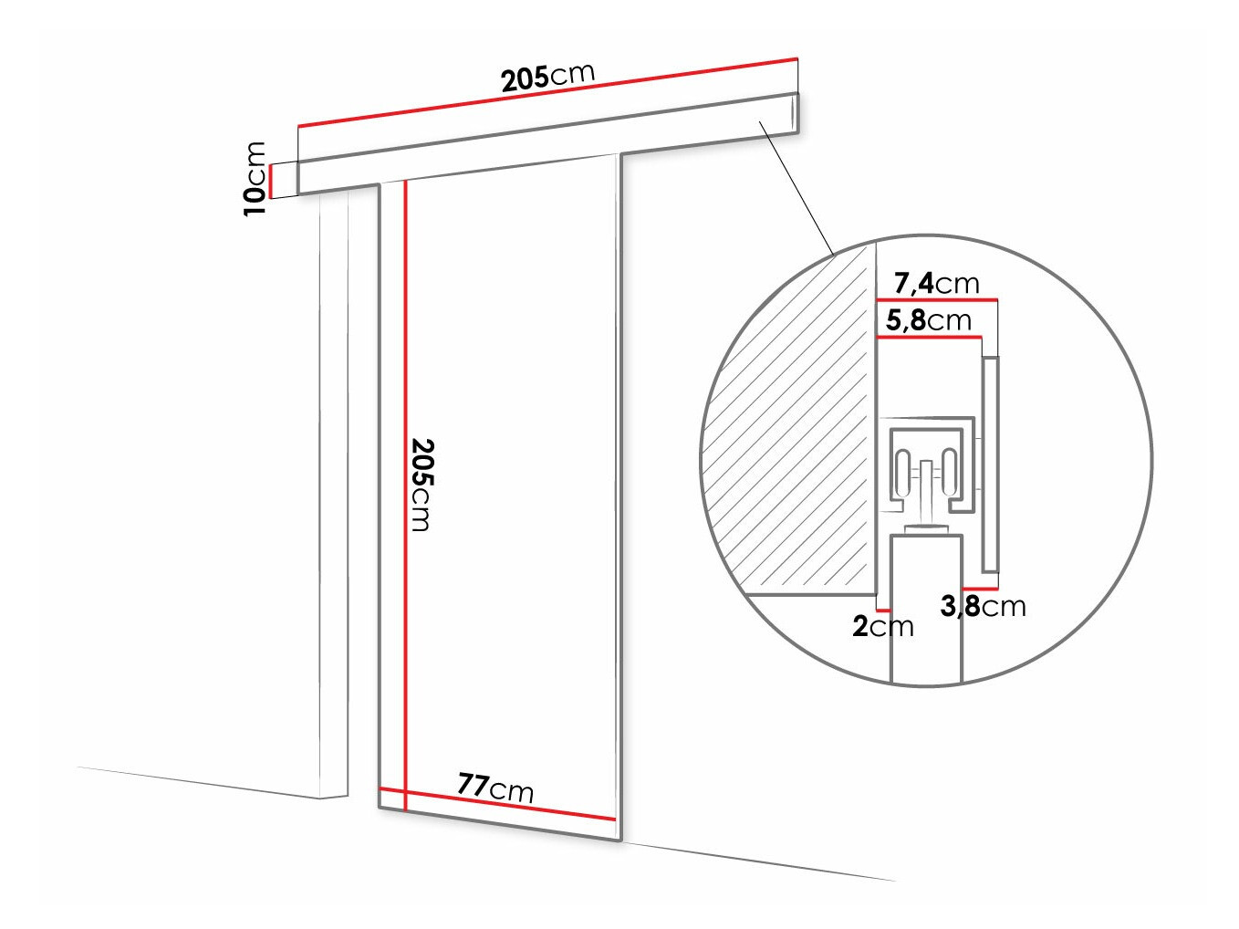 Tolóajtók Closico 180 (Sonoma tölgy)