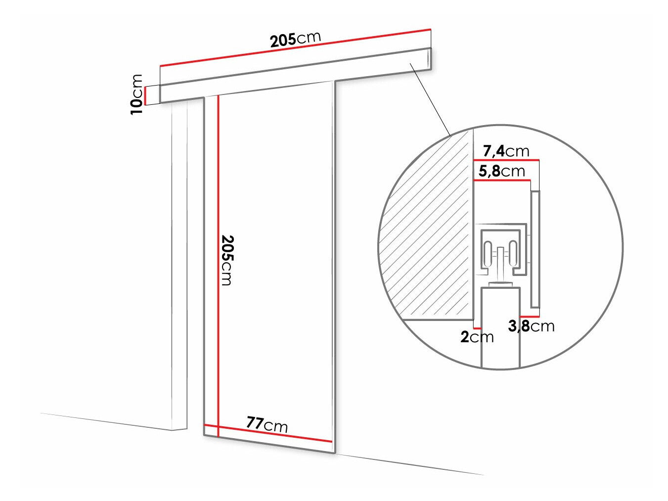 Tolóajtók Closico Fundus III (Fehér)