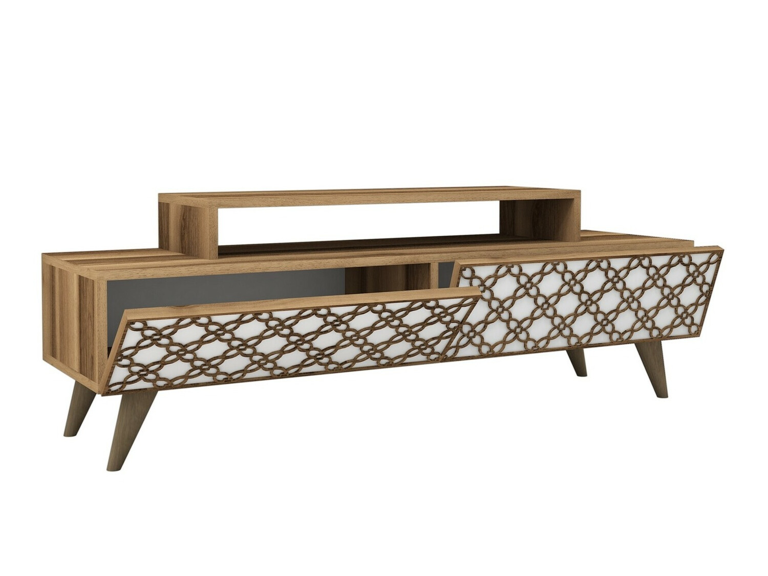 TV-állvány Kailua 160 (Dió + Fehér)