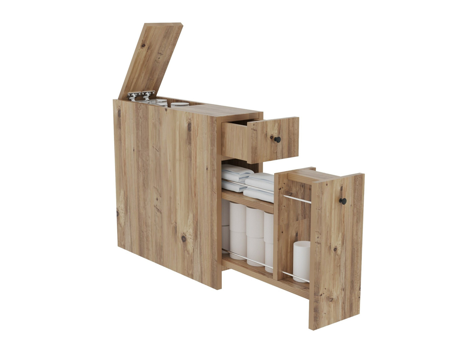 Álló fürdőszoba szekrény Kailua 183 (Tölgy)