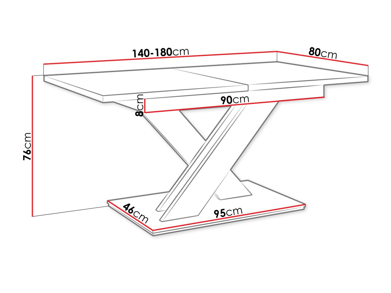 Asztal Decium (Fényes fehér)