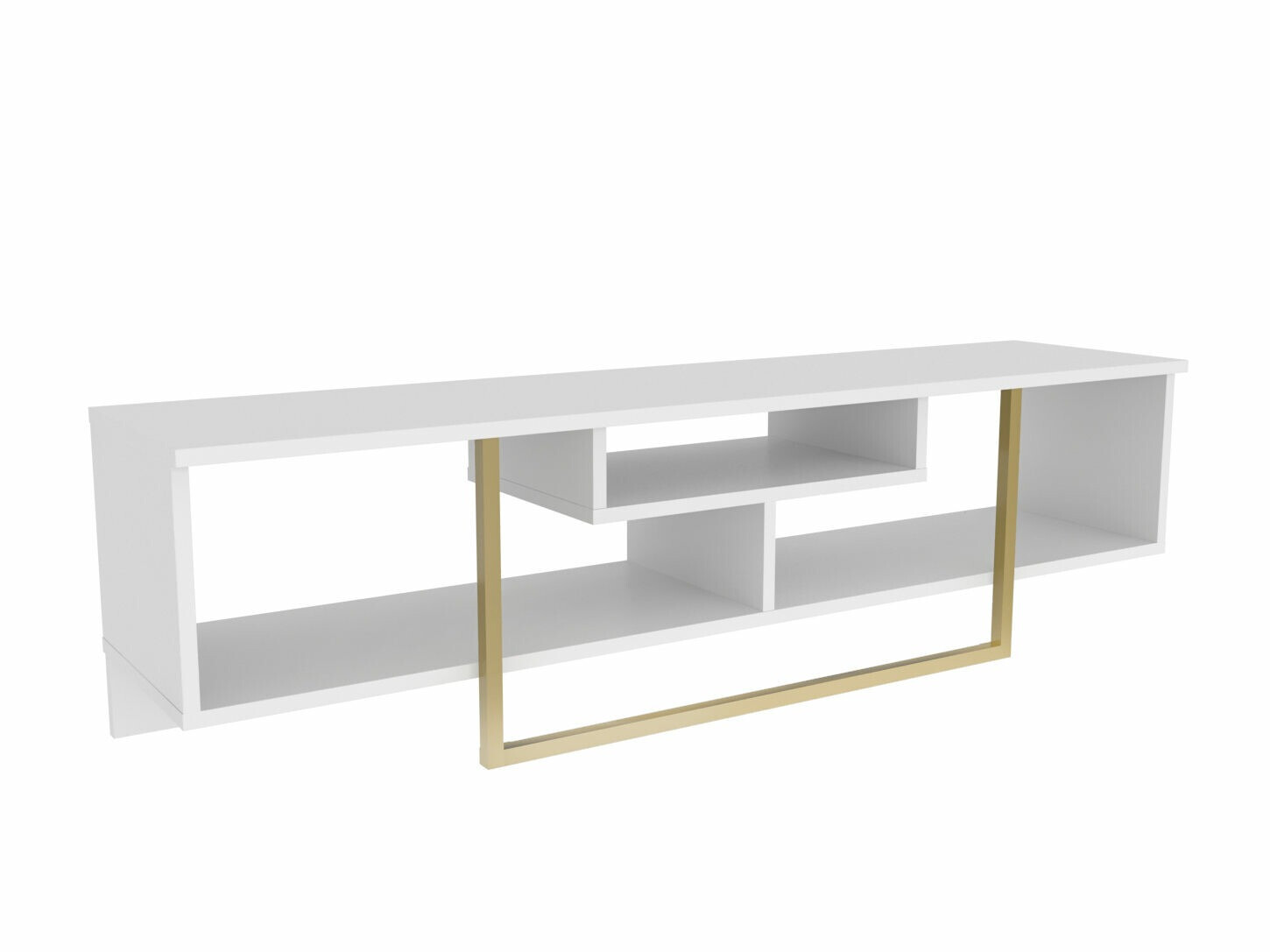 TV-állvány Kailua 245 (Fehér + Aranysárga)