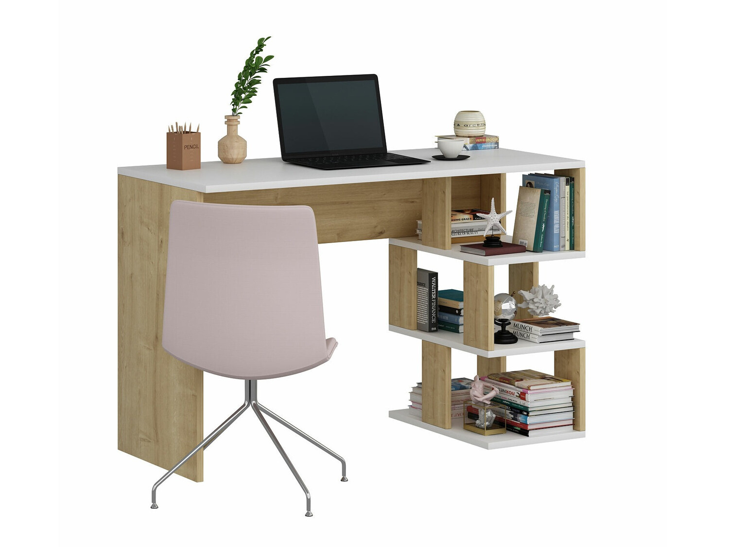 Íróasztal Kailua 287 (Fehér + Tölgy)