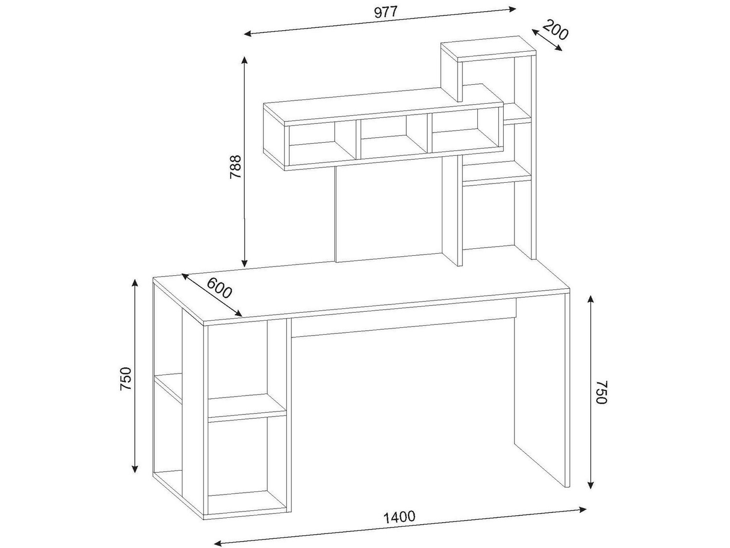 Íróasztal Kailua 296 (Világosbarna + Fehér)