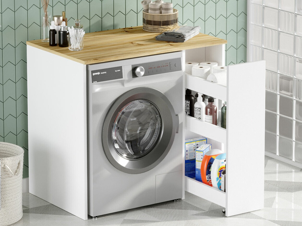 Fürdőszoba polc Kailua 339 (Fehér + Tölgy)