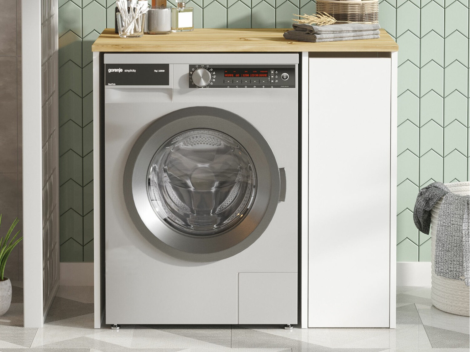 Fürdőszoba polc Kailua 339 (Fehér + Tölgy)