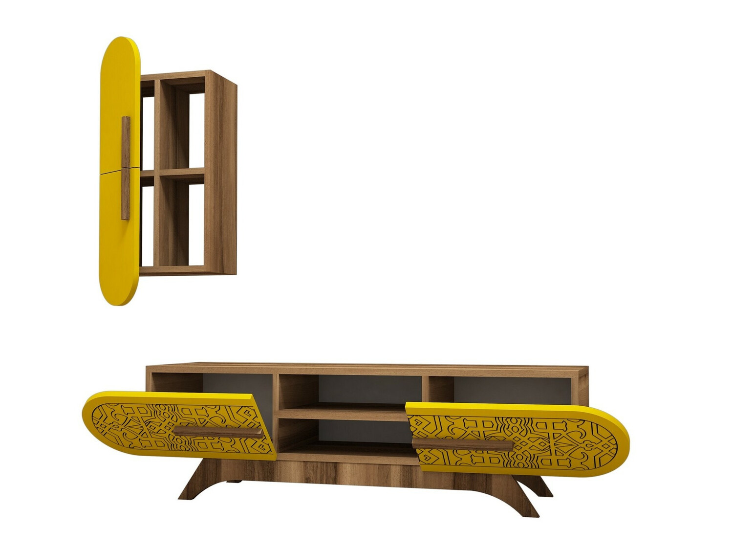 Nappali szett Kailua 1574 (Dió + Sárga)