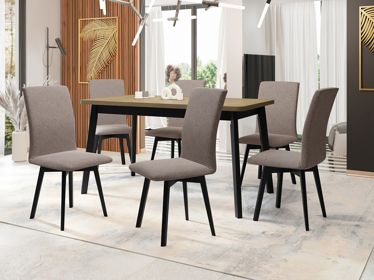 Étkezőgarnitúra Victorville 325 (Fekete)