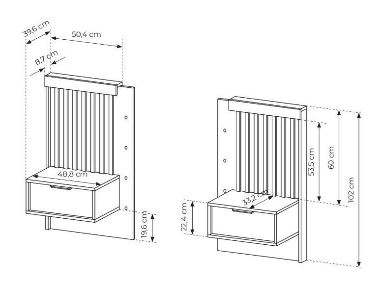 Éjjeliszekrény szett Lusone 105