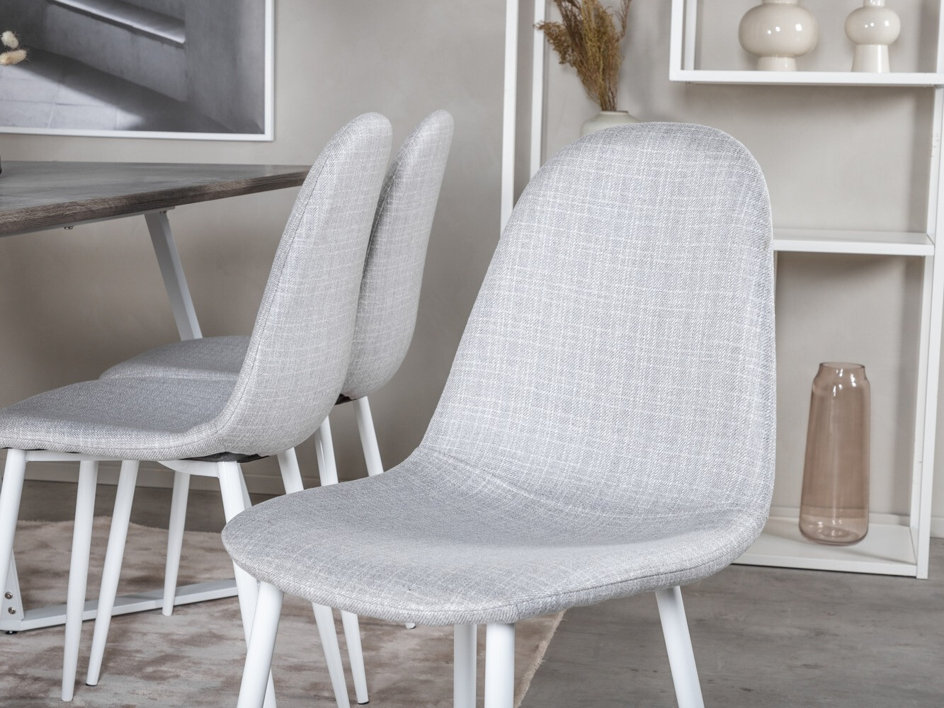 Étkezőgarnitúra Dallas 1804 (Világosszürke + Fehér)